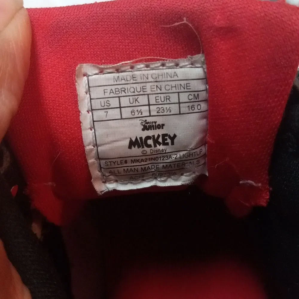 Disney Junior Mickey Mouse Light Up Hi Toddler Shoes Size 7